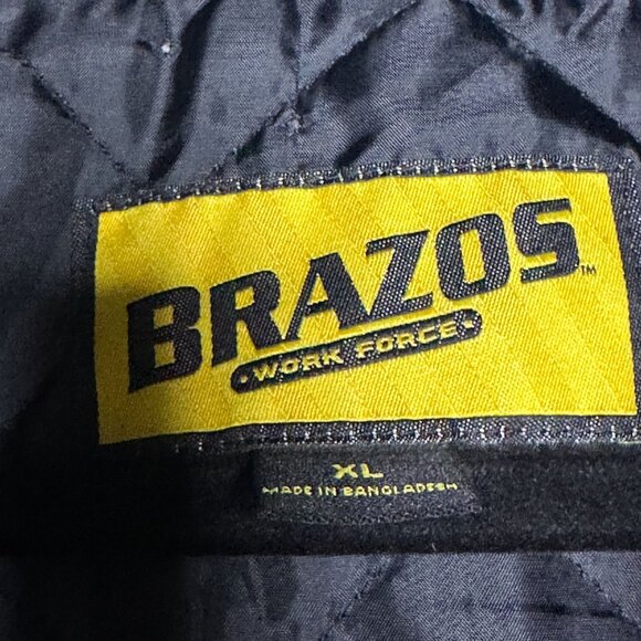 Brazos Work Force Jacket Hooded Button Up Men XL Blue Plaid Puff Insulated Heavy - Picture 3 of 14